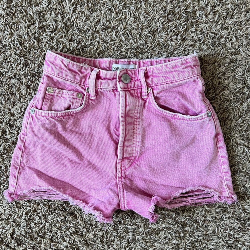 Pink Zara Jean Shorts